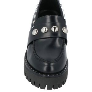 Black Studded Loafers